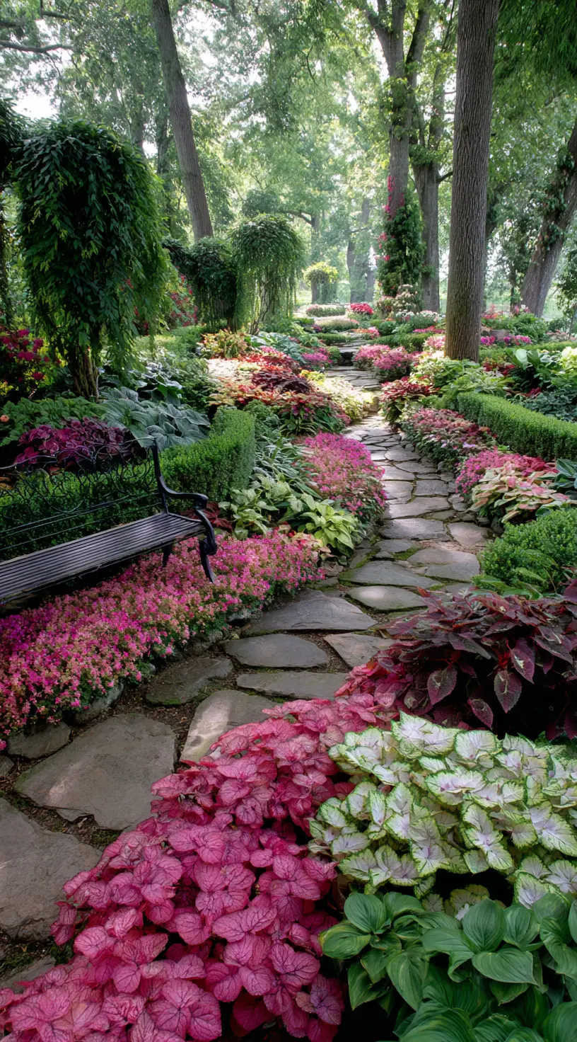 Heuchera’s Subtle Charm Along a Garden Path