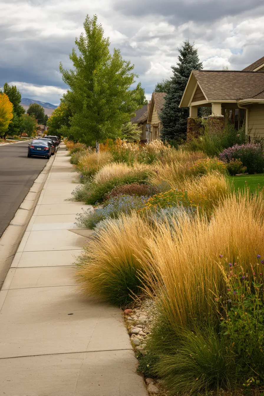 Lush Native Grass Park Strip