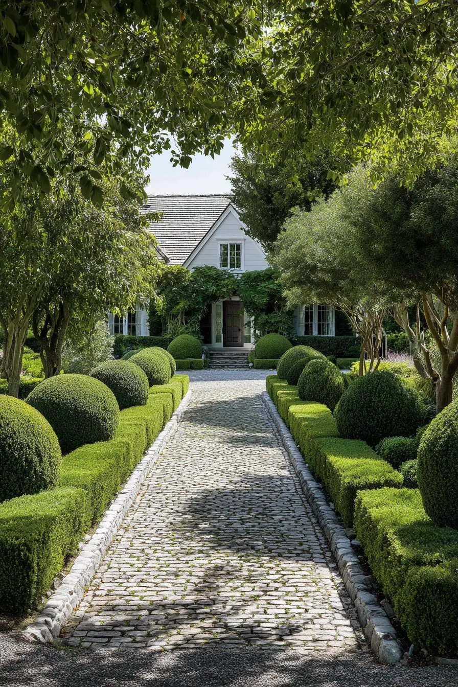 Shared Driveway with Timeless Cobblestone Charm