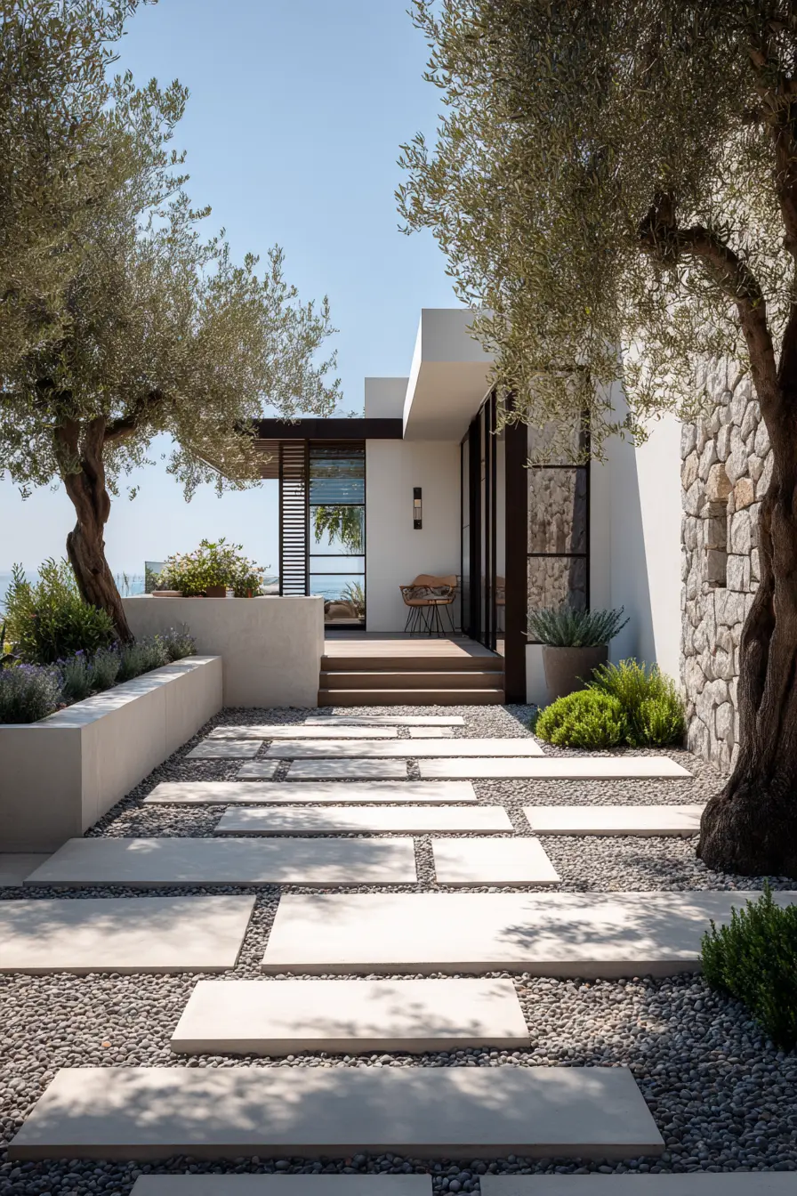 Elegant Stone and Gravel Pathway