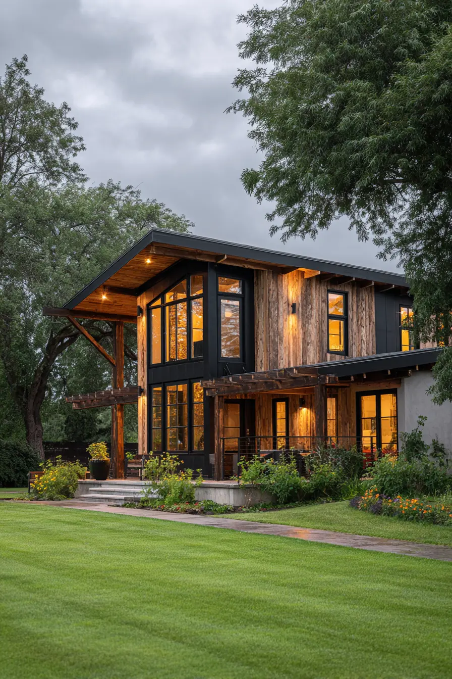 Modern Rustic 2 Story House Exterior
