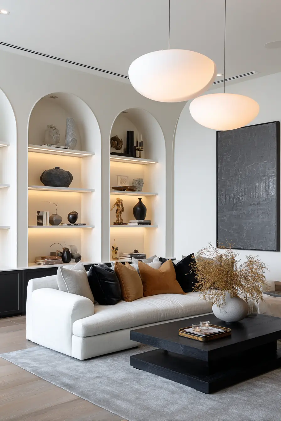 A White Sofa with Earthy Accents: Calm Meets Confidence
