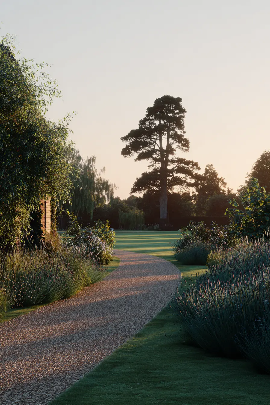 Smooth Gravel Border for a Natural Lawn Edge