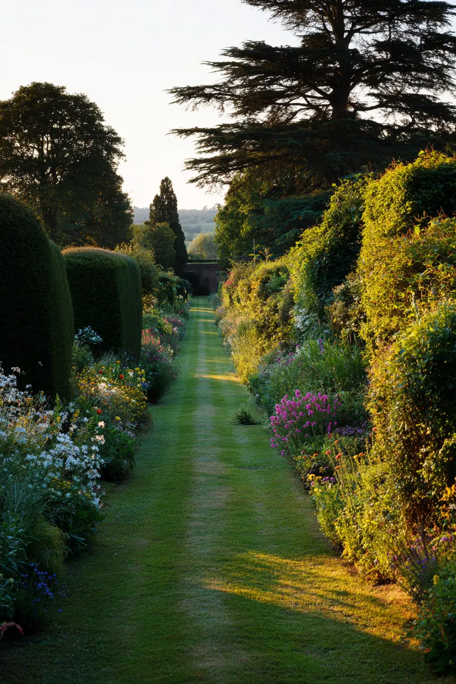 Serene Garden Walk with Grassy Charm