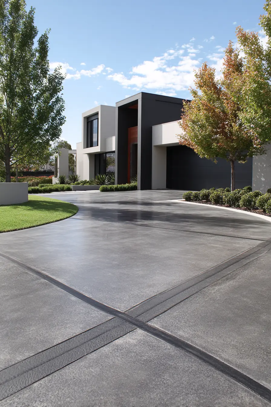 Sleek Concrete Driveway with Modern Flair