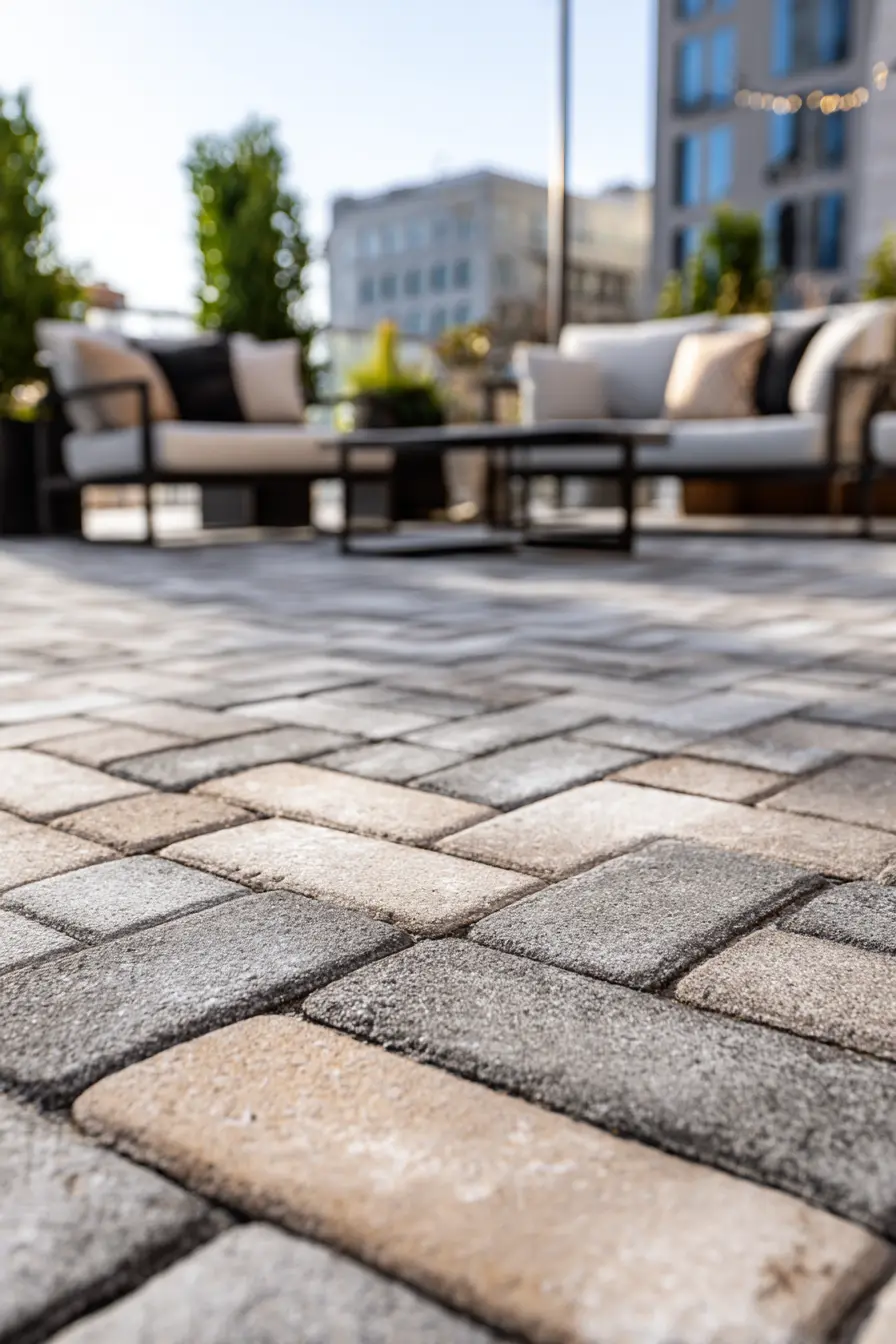 Classic Herringbone Brick Paver Pattern