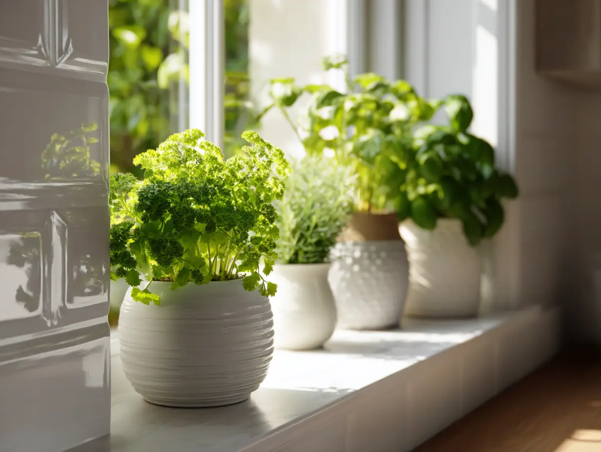 Grow Herbs in Pots on Your Kitchen Window