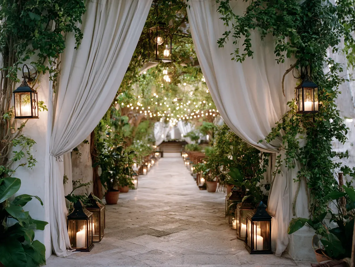 Illuminate Pathways With Rows Of Lanterns to Guide Guests