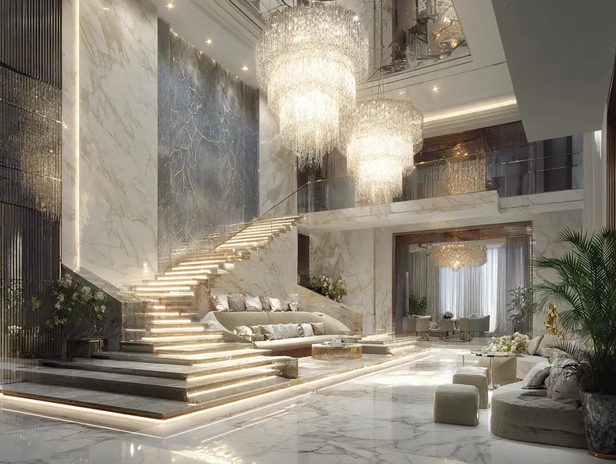 Illuminate Your Foyer With a Grand Chandelier Adorned With Crystal Accents