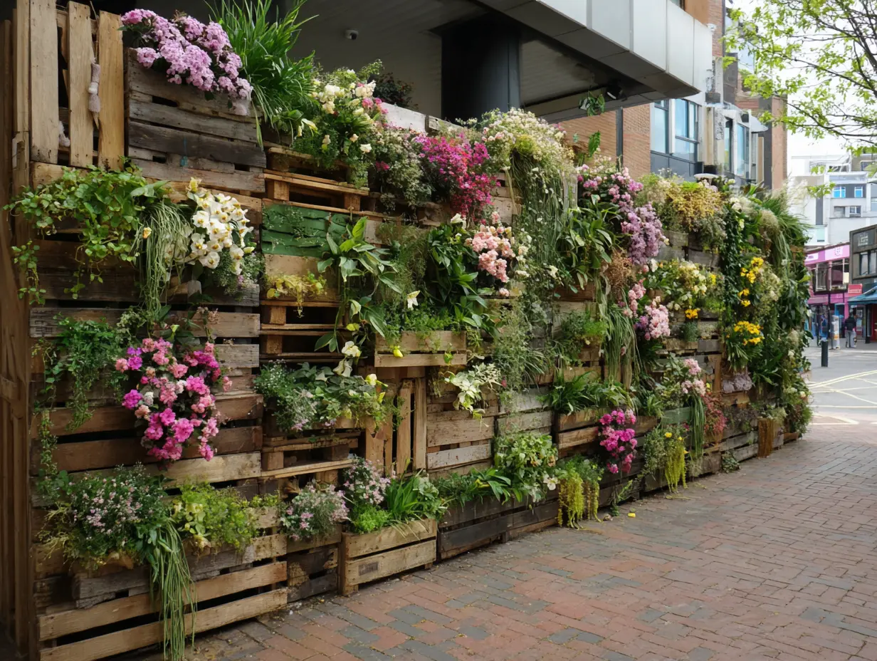 Stack Pallets Vertically to Create a Vertical Flower Garden