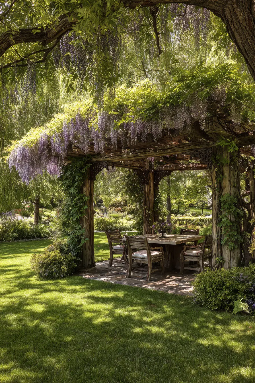 Wisteria-Covered Pergola