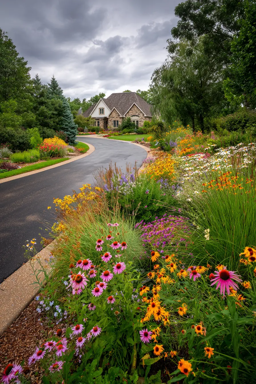 Shared Driveway with Wildflower Borders