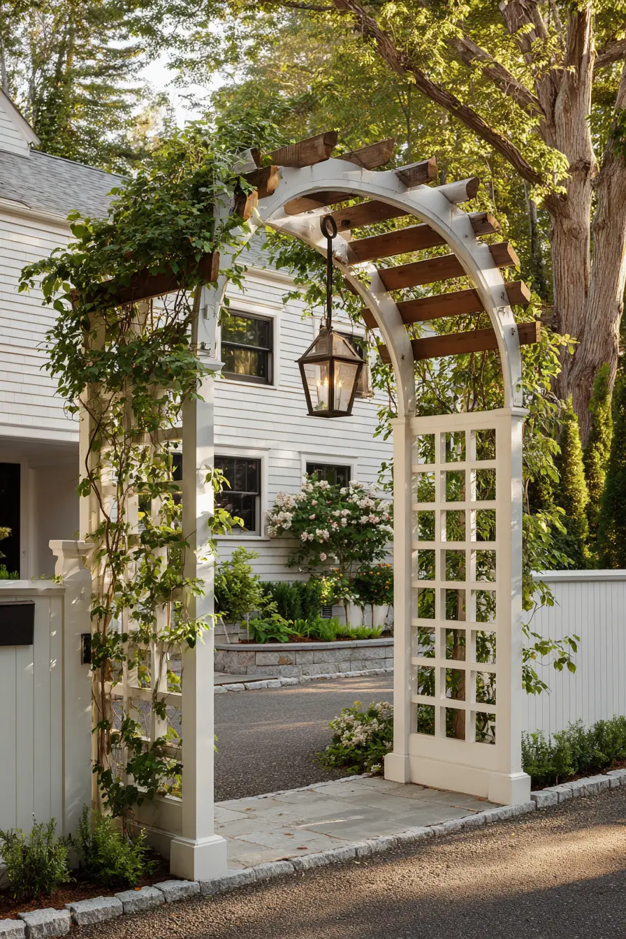 Garden Archway as a Charming Driveway Barrier