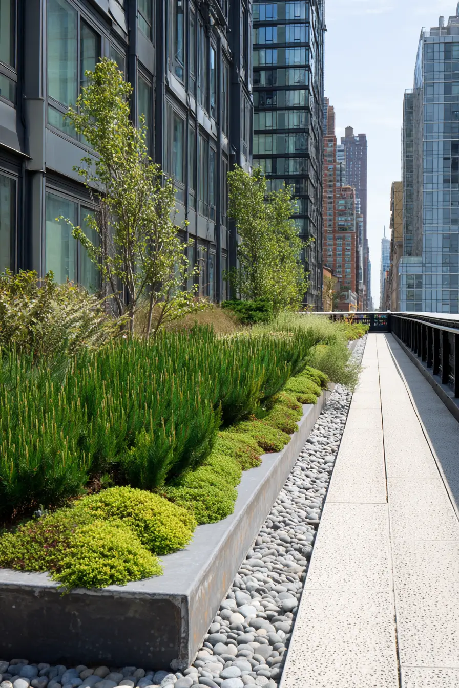 Structured Green Hellstrip with Modern Touch