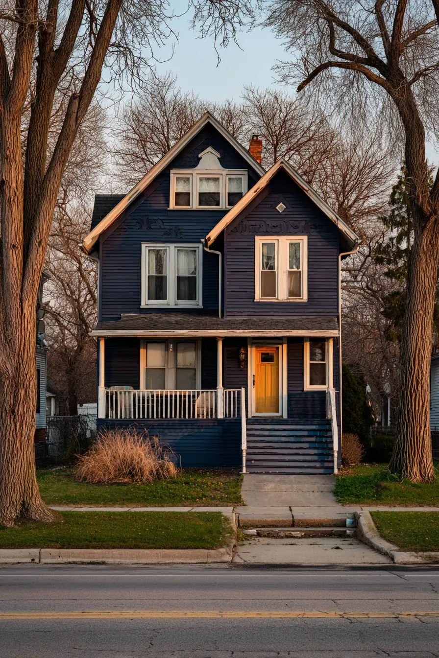 Bold Paint Choice with a Cheerful Front Door