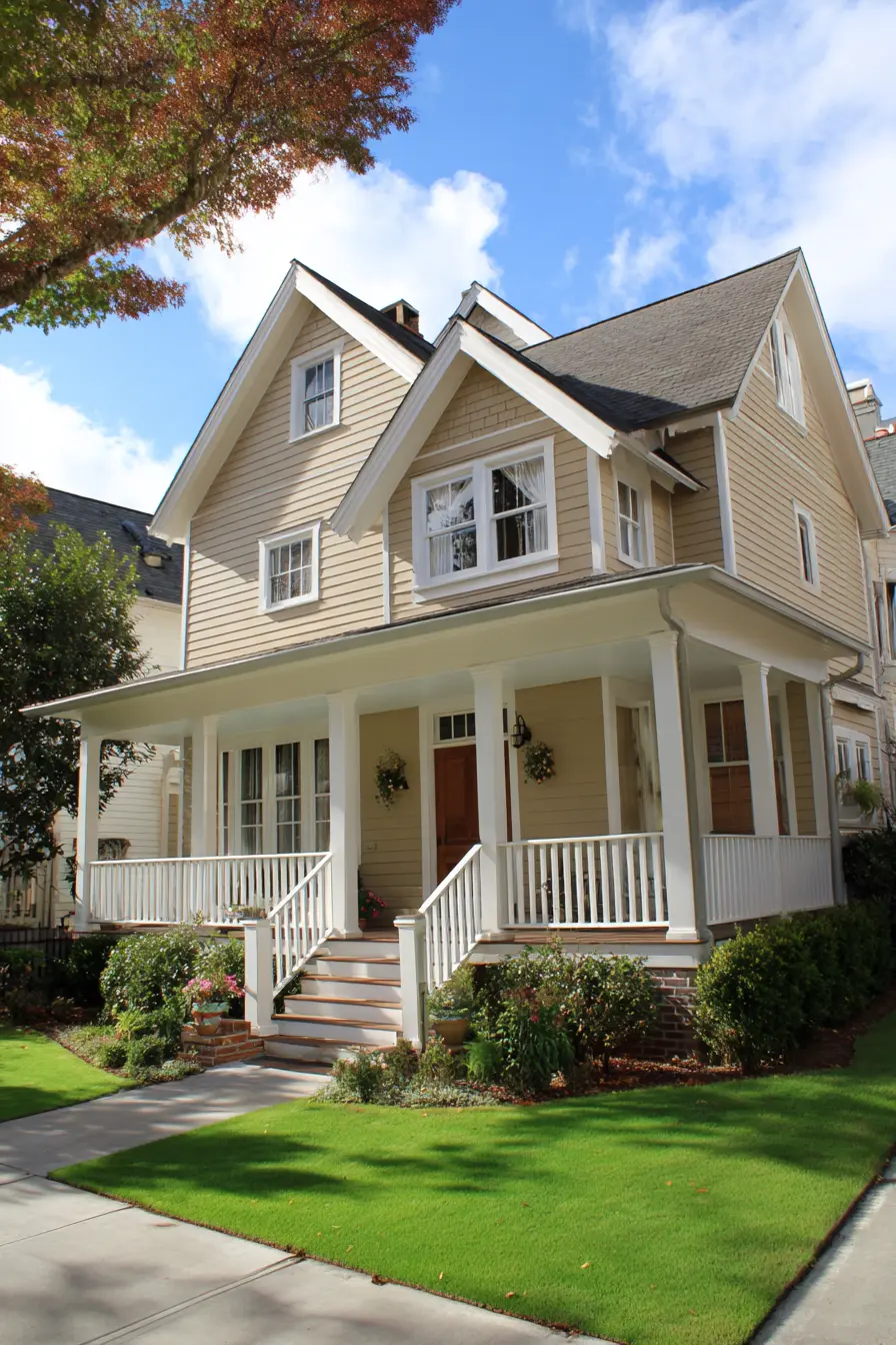 Classic Bungalow with Beige Lap Siding