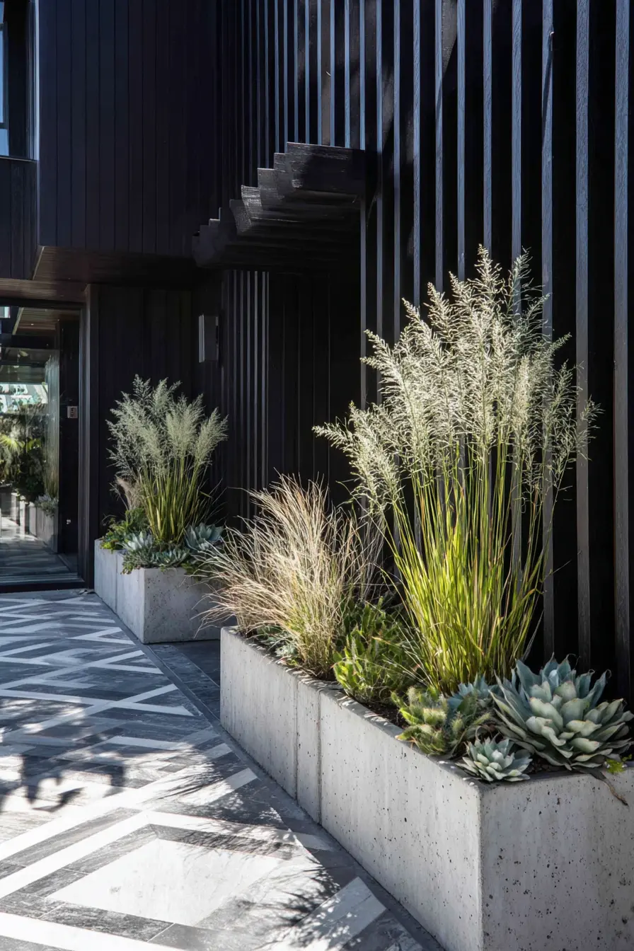 Ornamental Grasses Add Elegance to Modern Entrances