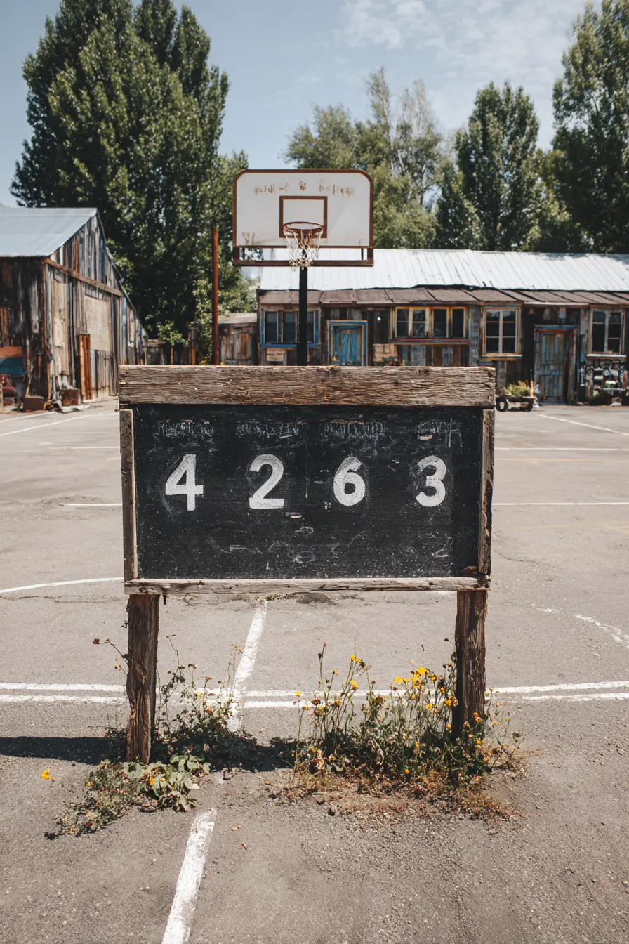 Rustic Driveway Basketball Court with Vintage Charm