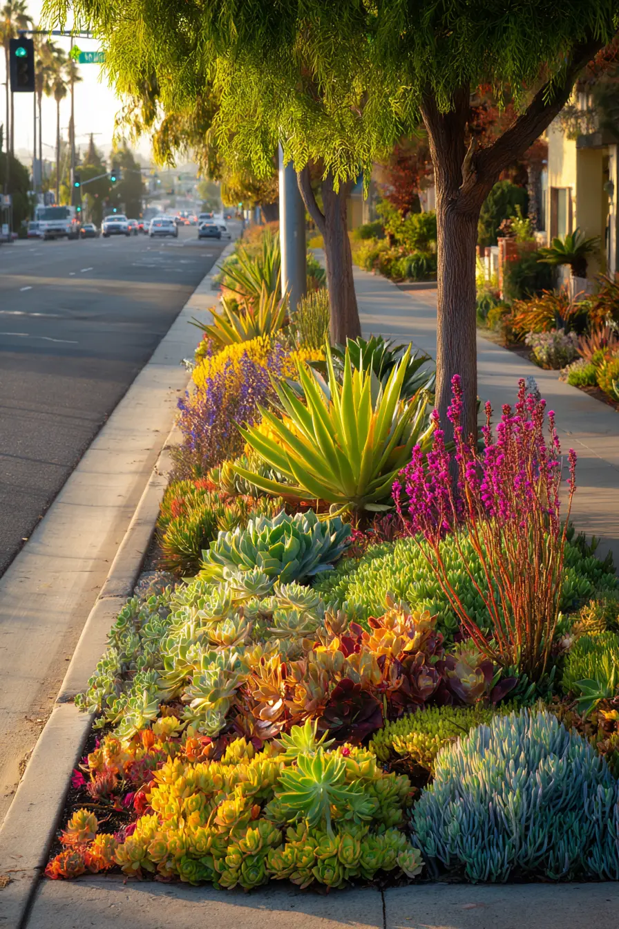 Succulent Border with Vibrant Colors