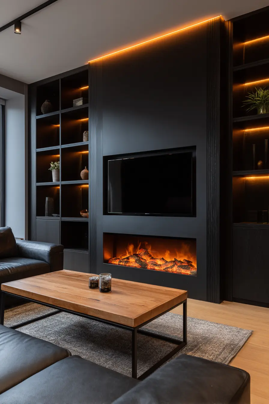 Bold Contrast with Modern Flame