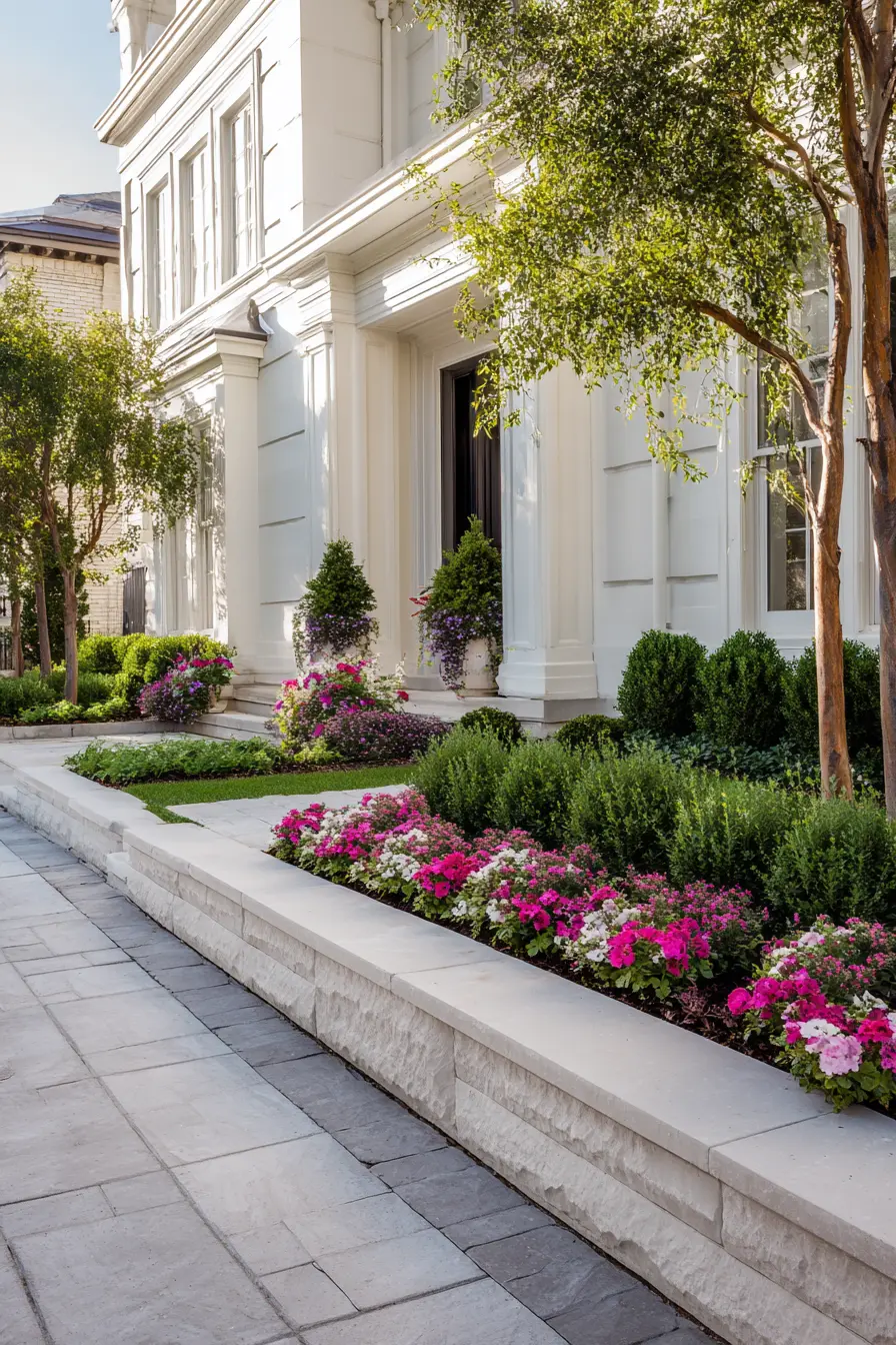 Raised Stone Edging with Elegant Symmetry