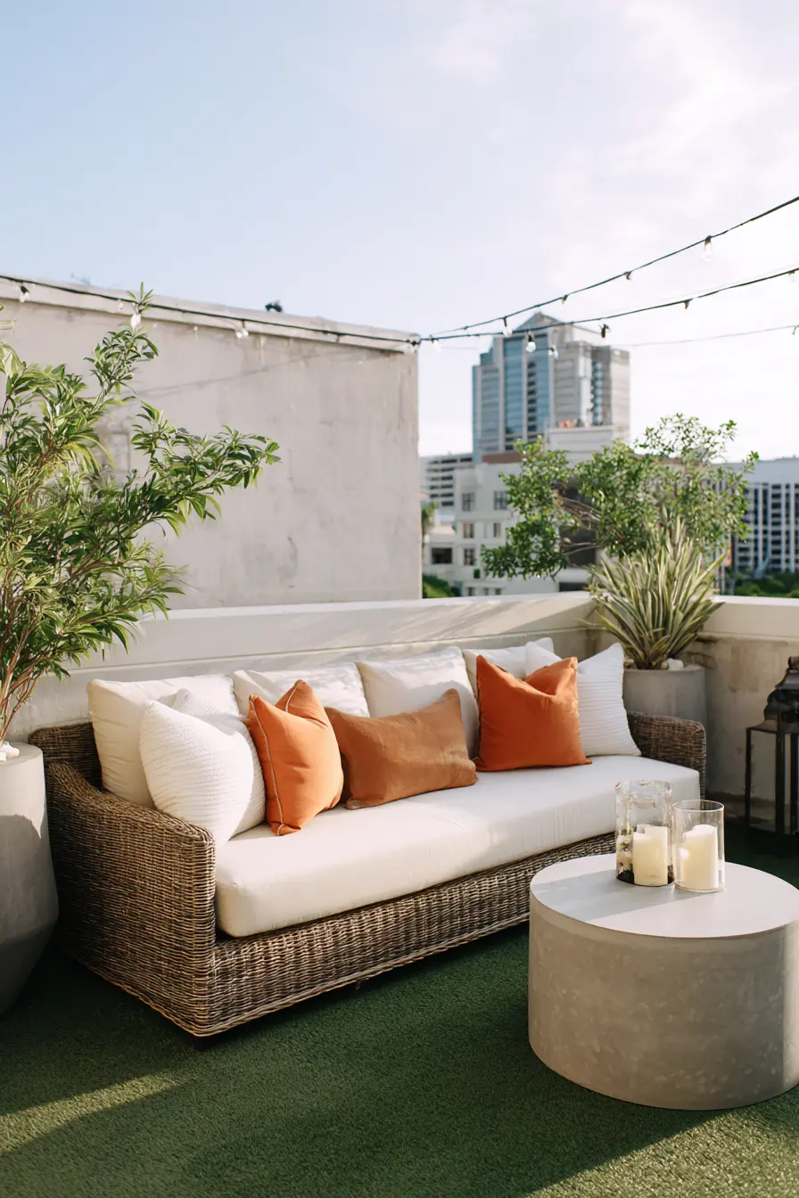 Rooftop Patio with Simple Cozy Charm