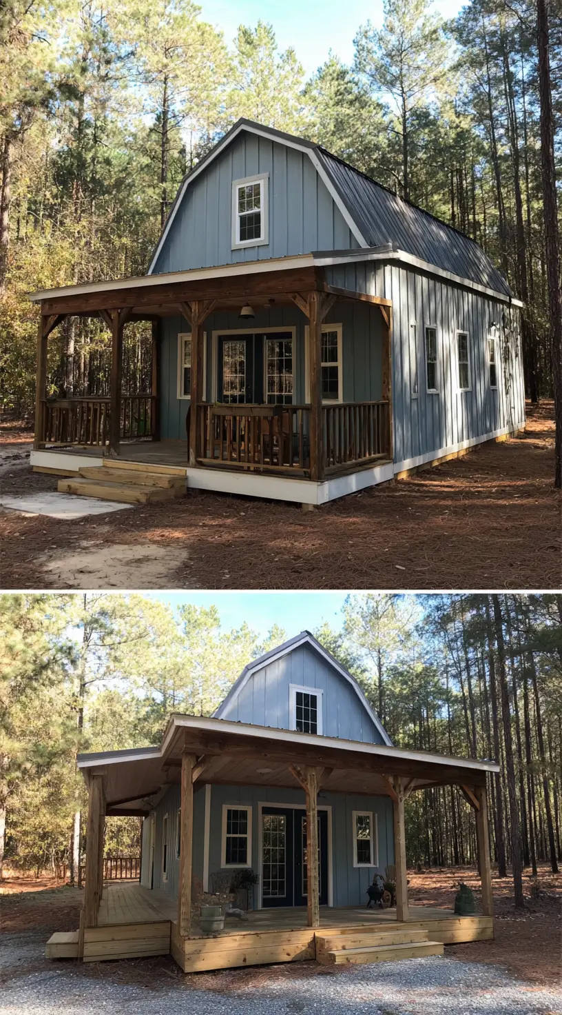 Classic Gambrel Barn House with Cozy Porch