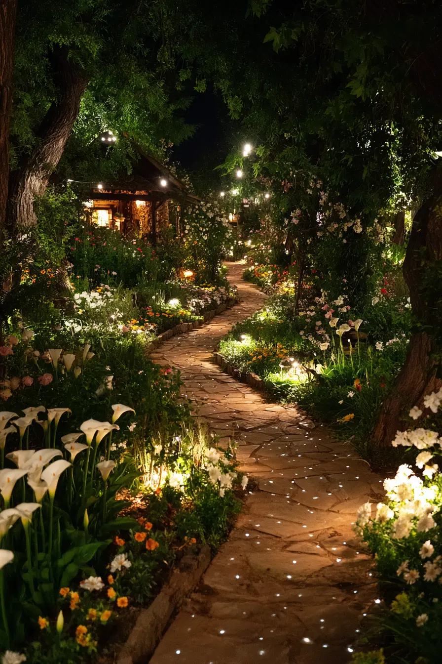 Enchanted Walkway with Night Garden Glow