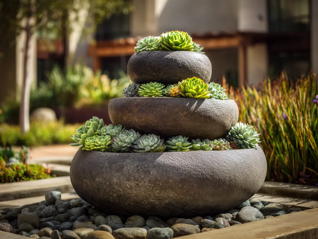 Build a Tiered Succulent Garden Using Stacked Planters