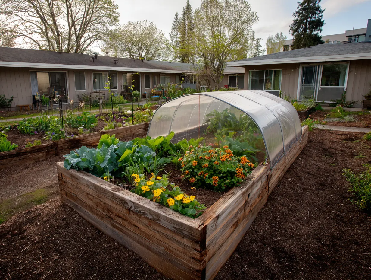 Cover a Raised Garden Bed With a Clear Plastic Canopy to Create a Mini Greenhouse