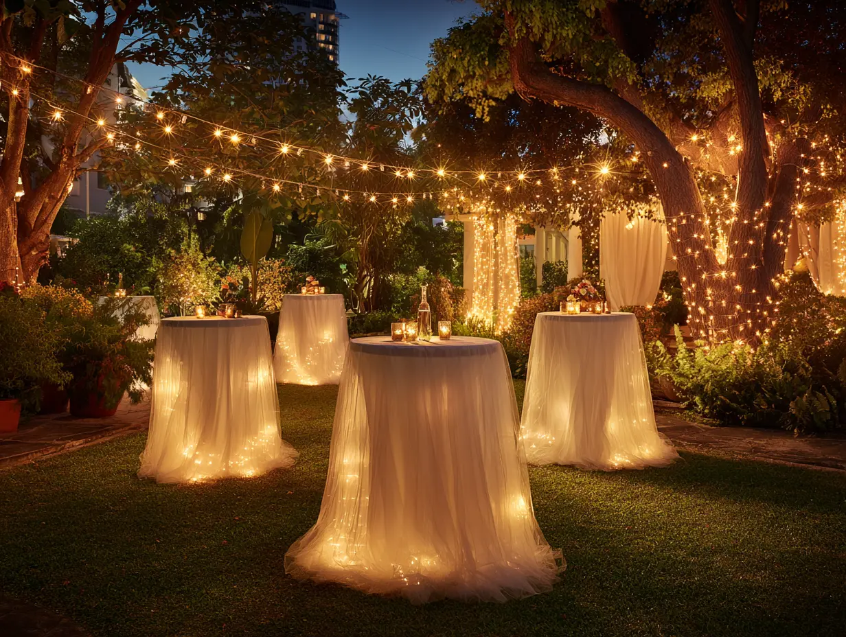 Set Up Lighted Table Skirts for a Glowing Ambience