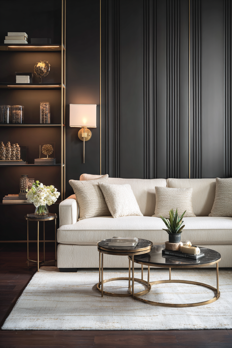 Black and Cream with Golden Accents