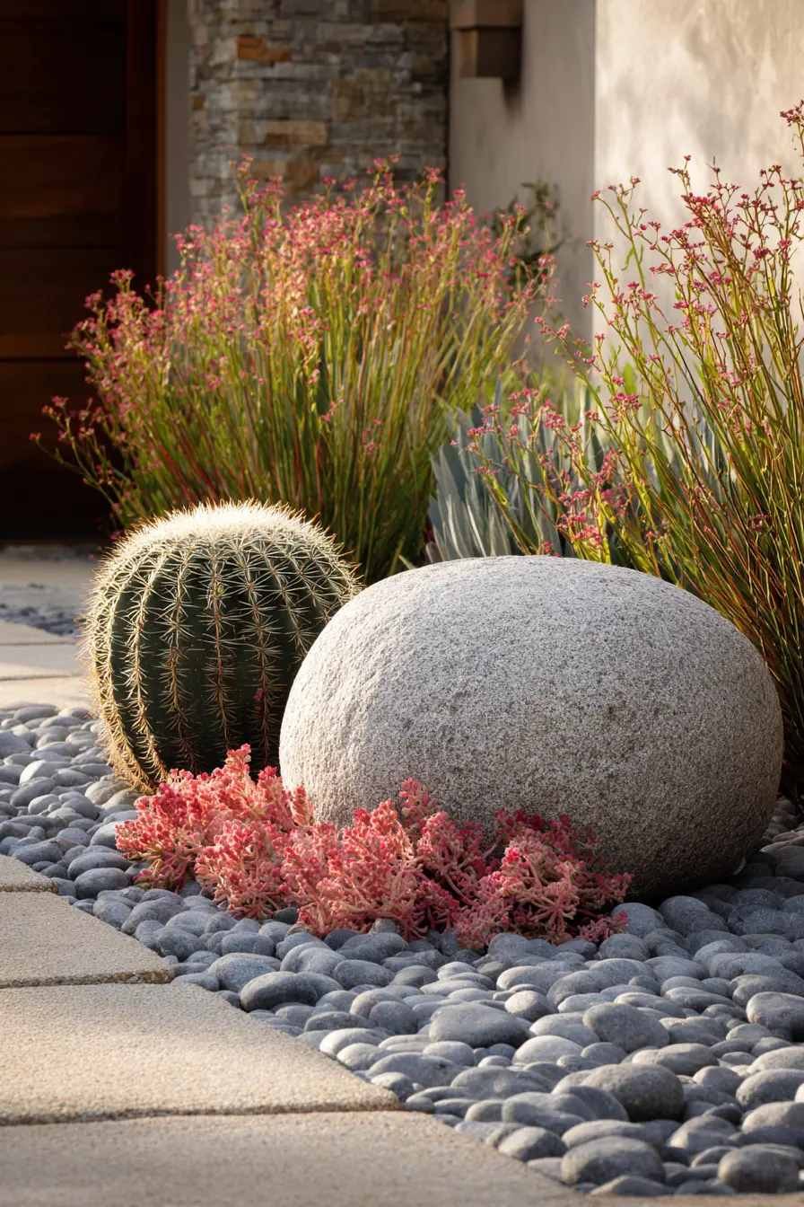 Heuchera Softening a Modern Rock Garden