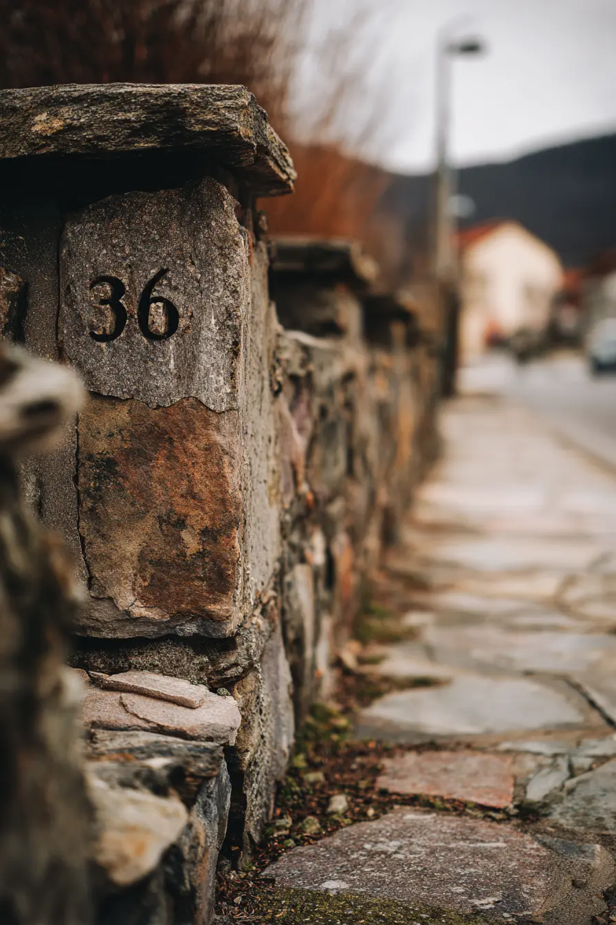 Simple Stone Pillar with Number Detail