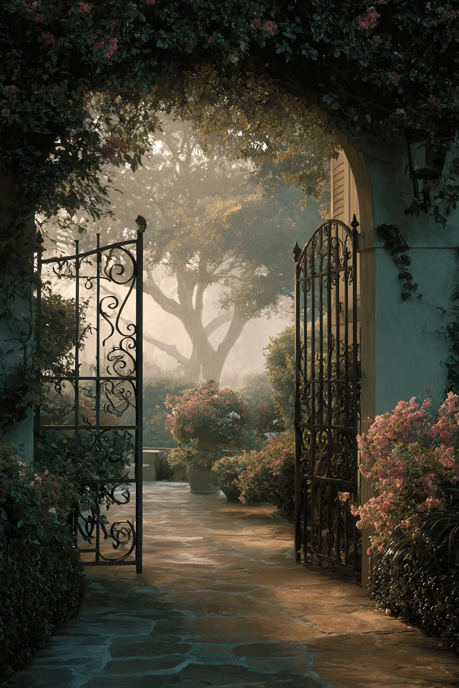 Enchanting Walkway Through Garden Gates