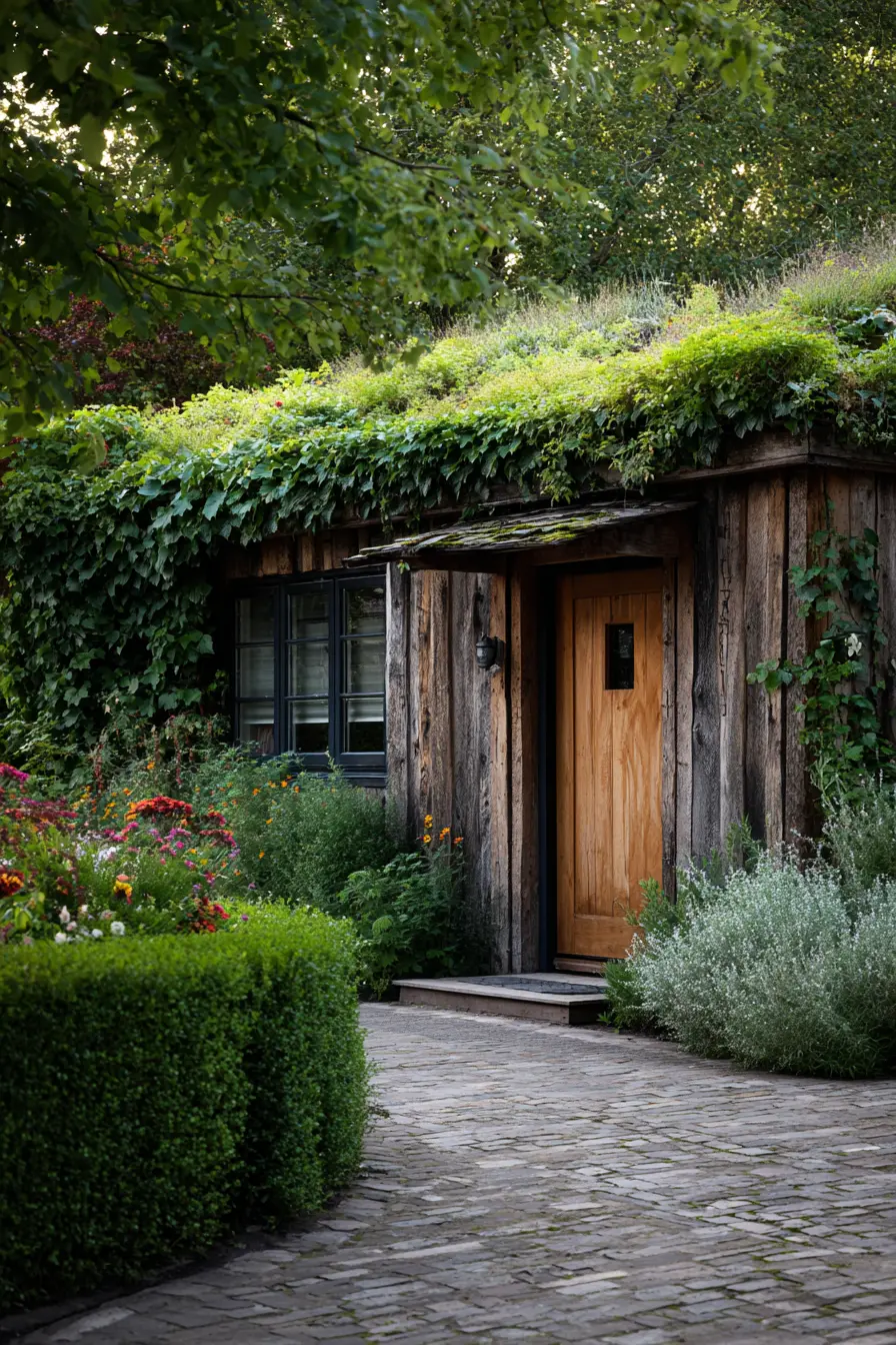 Rustic Garden Salon with Green Roof