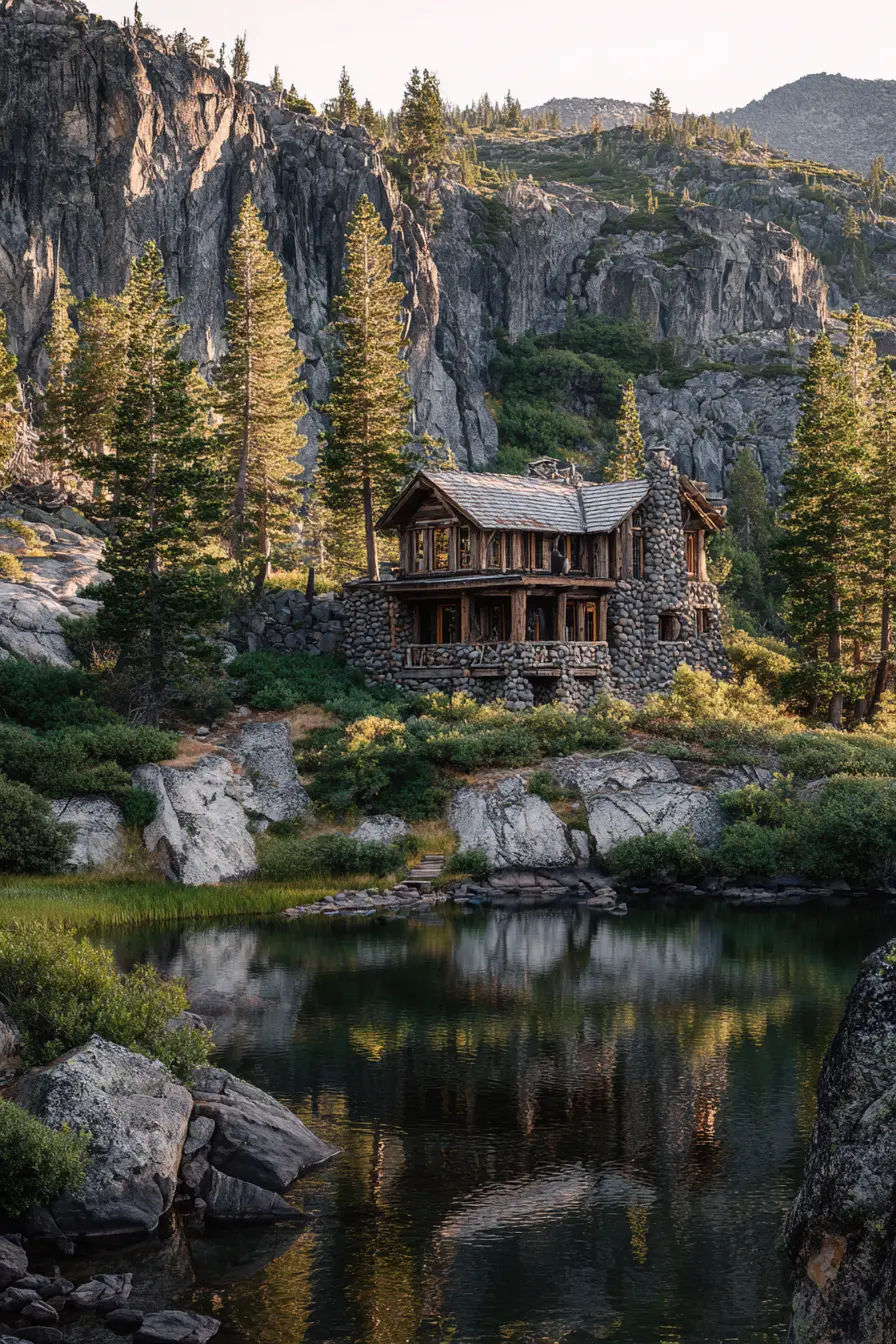 Mountain Cabin with Rustic Beam Wraps