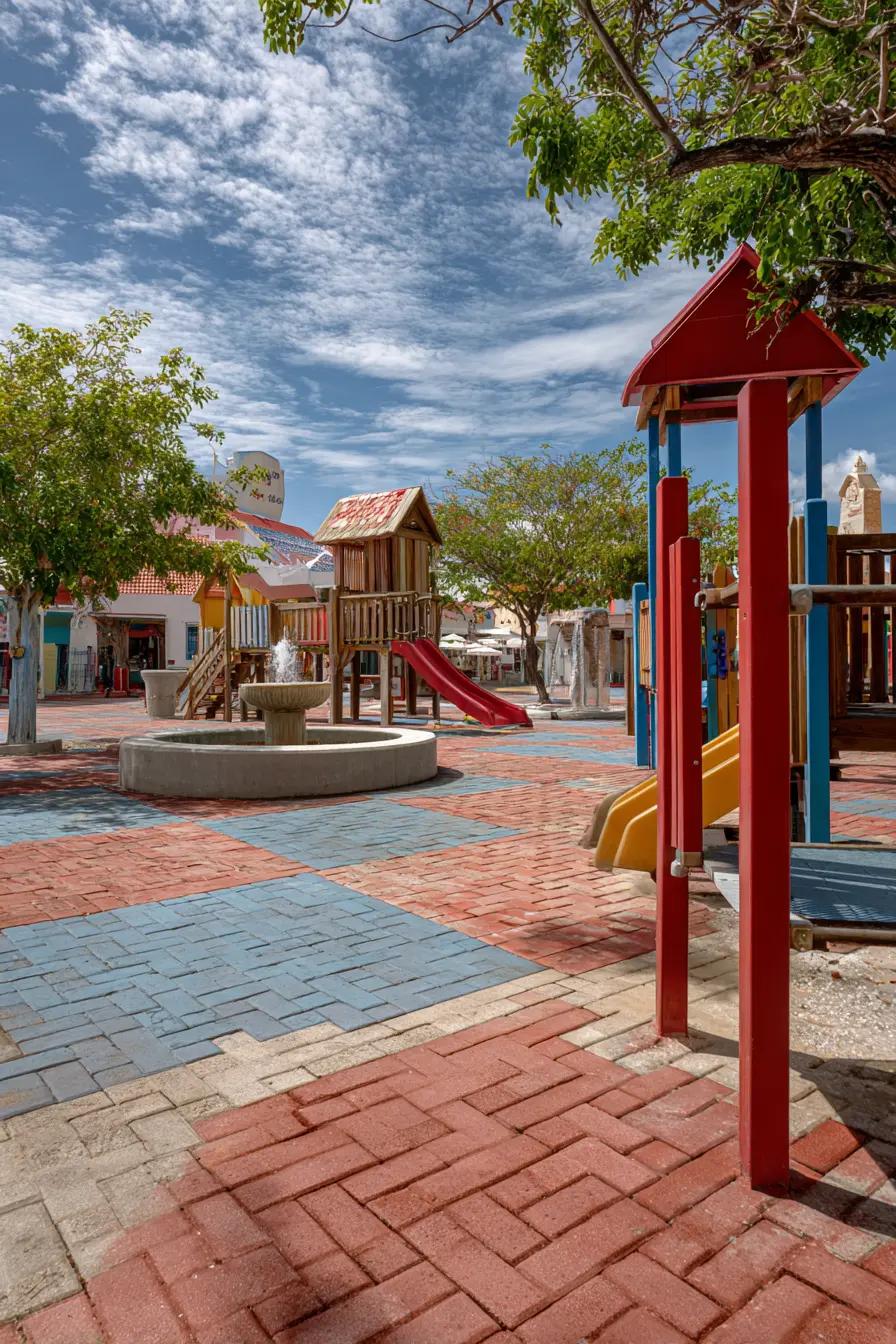 Playful Circular Brick Pattern in a Community Park