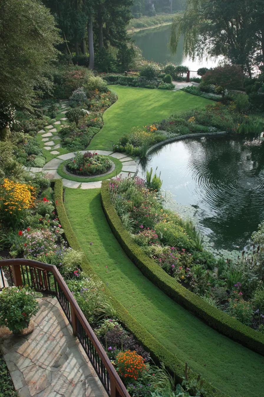 Manicured Hedge Edging for Elegant Lawn Curves