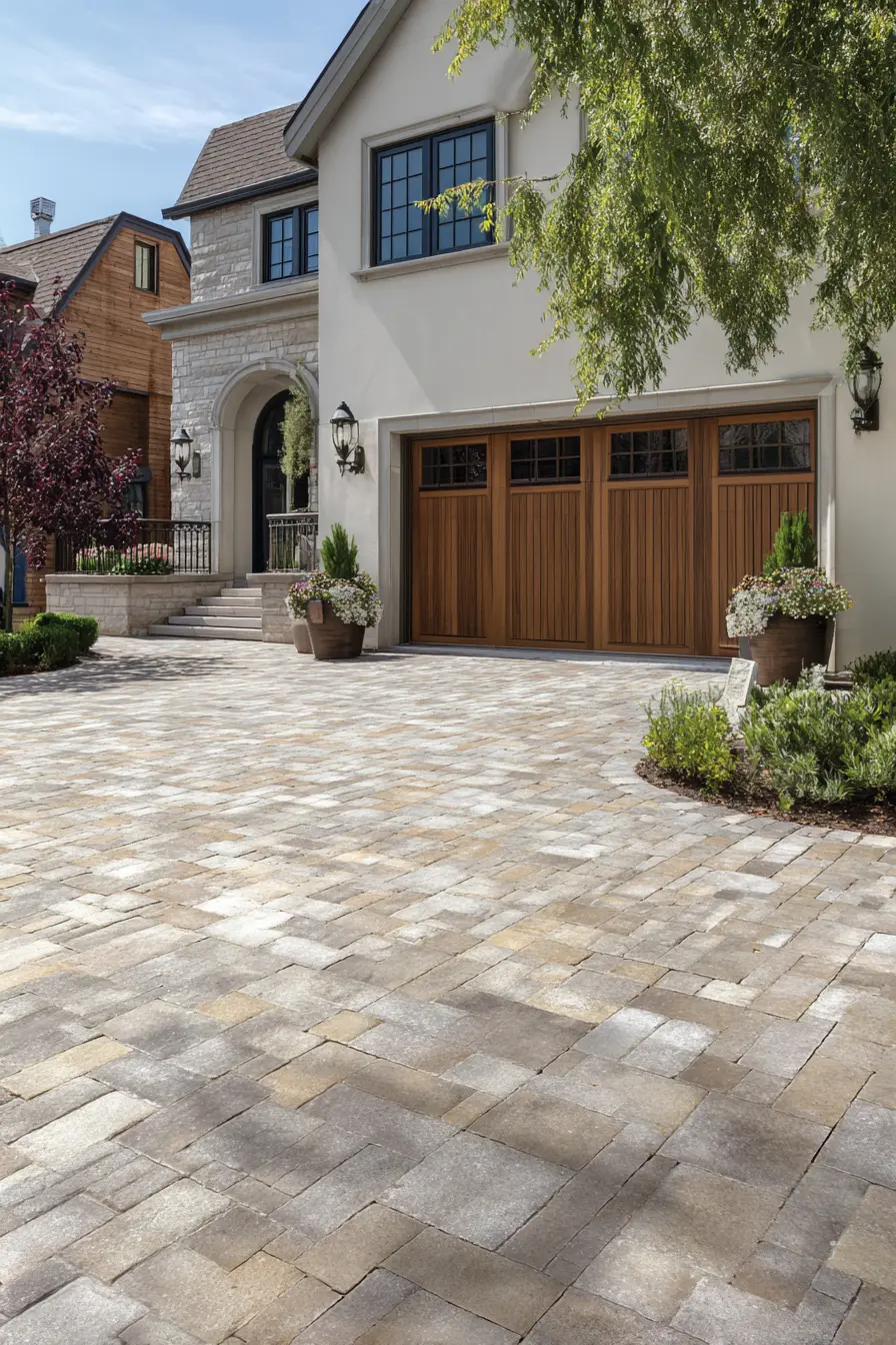 Refined Pea Gravel Driveway with Paver Finish
