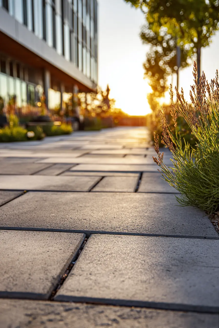 Geometric Concrete Pathway with Modern Flair