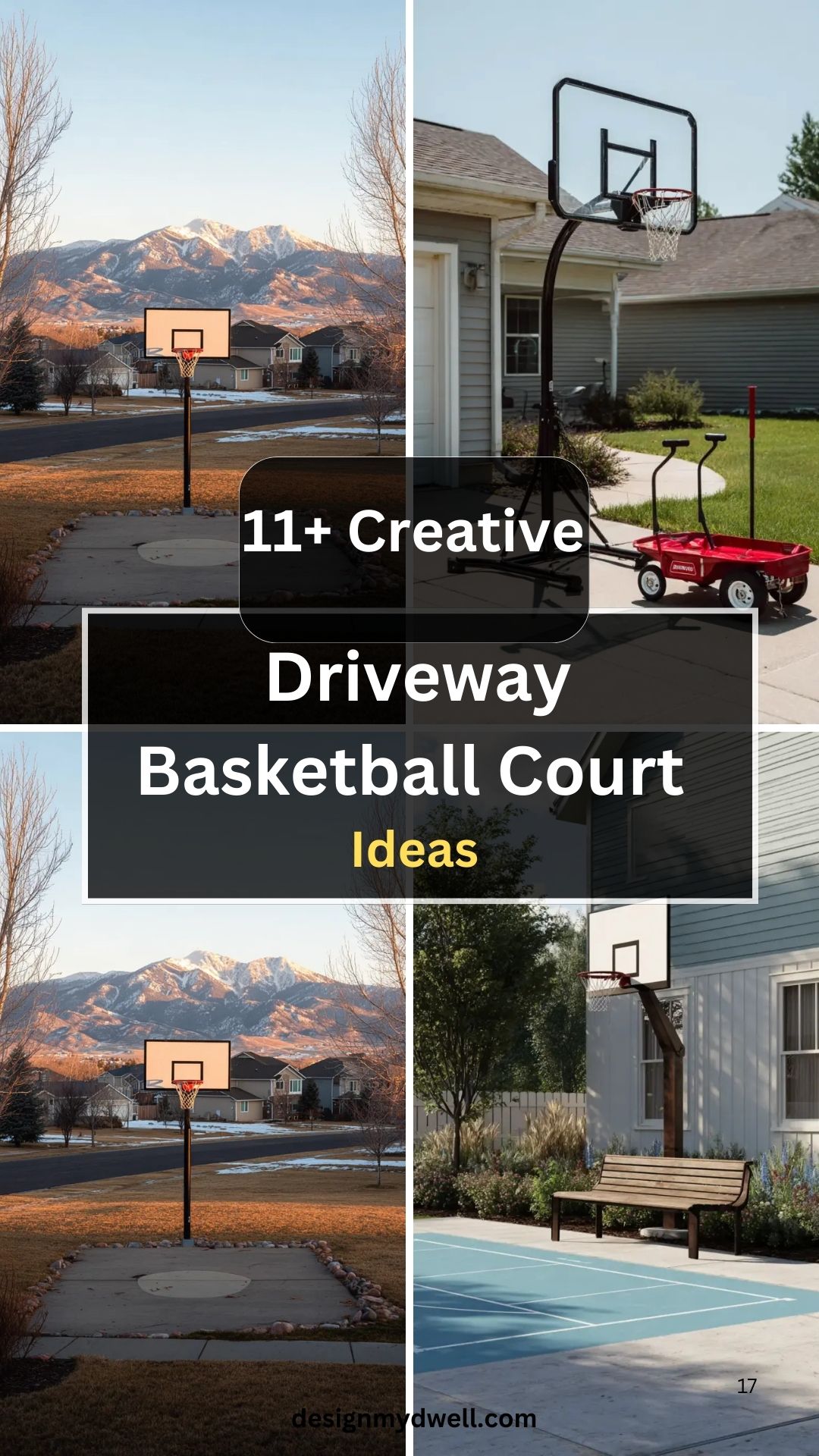 11+ Creative Driveway Basketball Court Ideas
