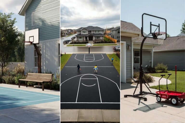 11+ Creative Driveway Basketball Court Ideas