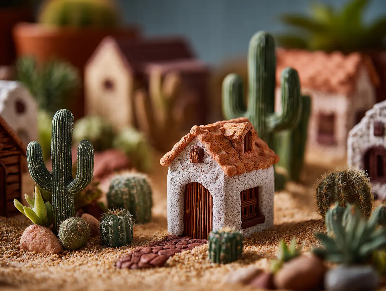 Build a Desert-Theme Fairy Garden With Cacti and Sandy Paths
