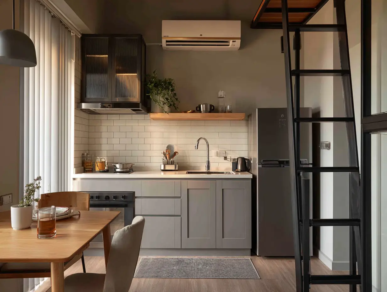 Hang a Decorative Functional Ladder for Accessing High Cabinets