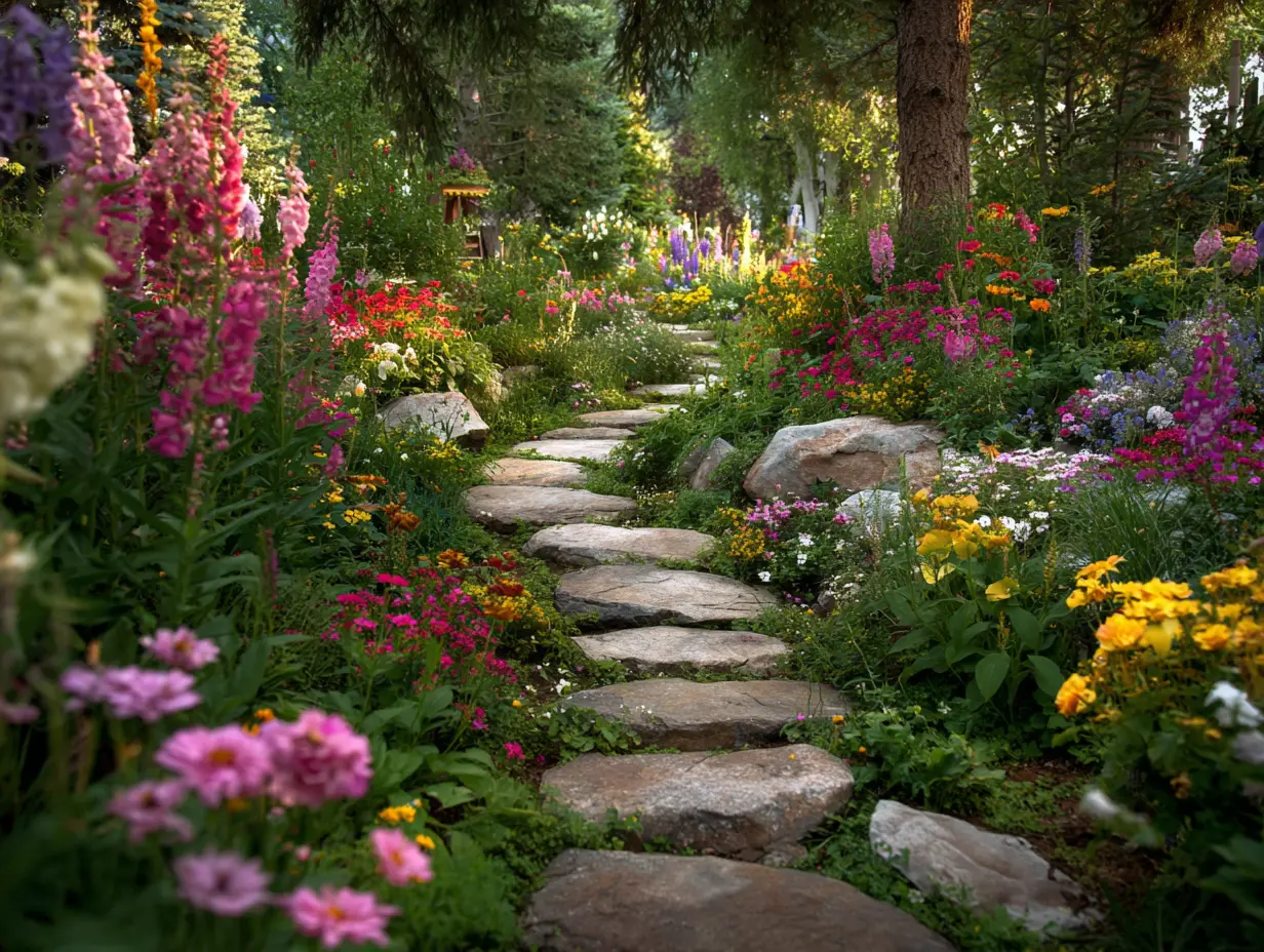 Line Walkways With Low-Growing Flowers for a Picturesque Path