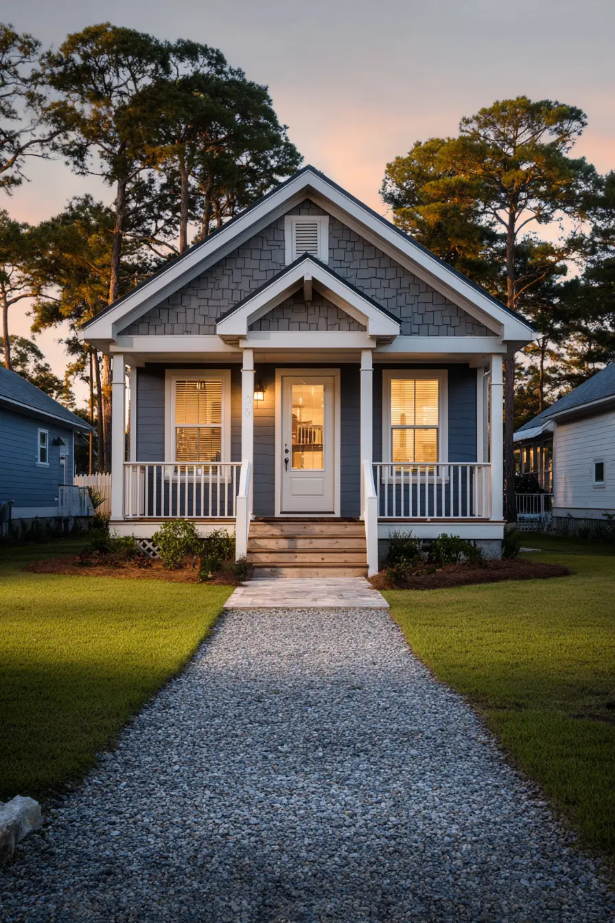 Charcoal Gray with Crisp White Trim