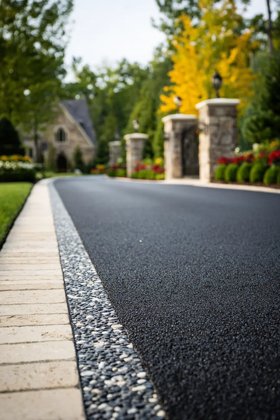 Asphalt Driveway with Decorative Edging