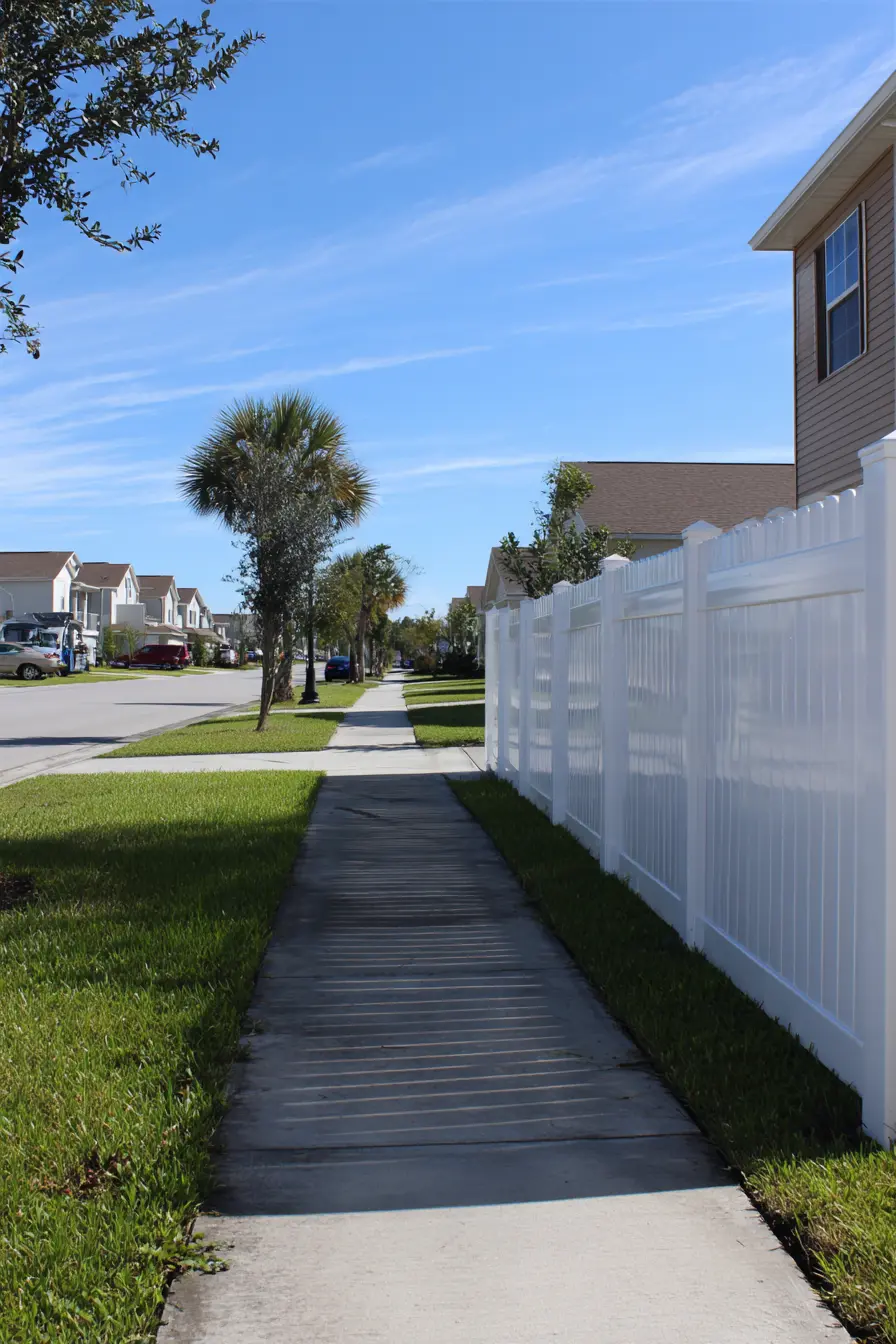Vinyl Privacy Fence for a Clean Driveway Barrier
