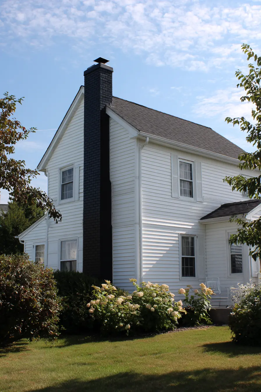 Farmhouse Style with Black Painted Chimney